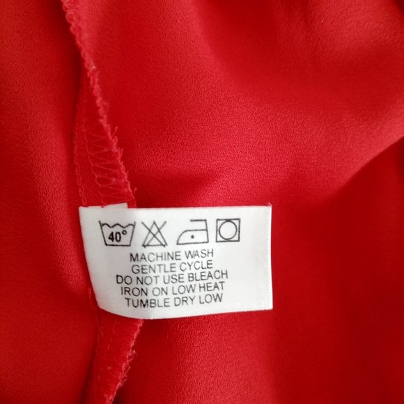 Violet & Claire Womens Red Balloon Sleeve Round Neck Blouse Top Size L - Picture 7 of 7